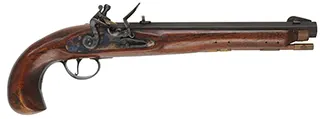 Kentucky Pistol,
.50 caliber, 10-3/8" barrel,
flintlock, walnut stock, from a kit, 
used, by Davide Pedersoli Kentucky Pistol,
.50 caliber, 10-3/8" barrel,
flintlock, walnut stock, from a kit, 
used, by Davide Pedersoli